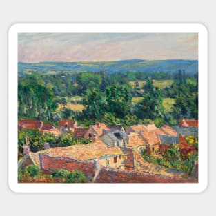 View of the Village of Giverny by Claude Monet Sticker